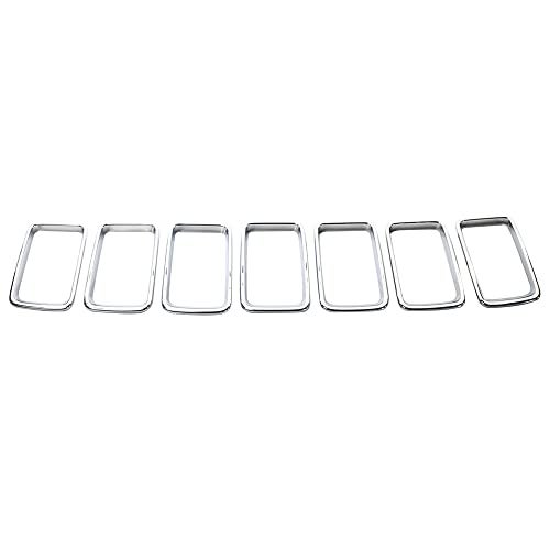 KACEPAR 7PCS Front Grill Inserts Grille Cover Trim, Front Grill Rings Grille Inserts Cover Trim Kit, Compatible with Jeep Grand Cherokee 2014-2016, Chrome - Image 1