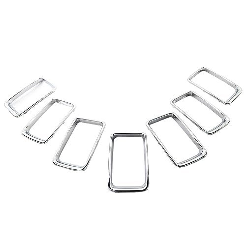 KACEPAR 7PCS Front Grill Inserts Grille Cover Trim, Front Grill Rings Grille Inserts Cover Trim Kit, Compatible with Jeep Grand Cherokee 2014-2016, Chrome - Image 2