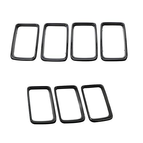 KACEPAR 7PCS Front Grill Inserts Grille Cover Trim, Front Grill Rings Grille Inserts Cover Trim Kit, Compatible with Jeep Grand Cherokee 2014-2016, Chrome - Image 3