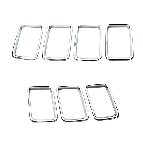 KACEPAR 7PCS Front Grill Inserts Grille Cover Trim, Front Grill Rings Grille Inserts Cover Trim Kit, Compatible with Jeep Grand Cherokee 2014-2016, Chrome - Image 4