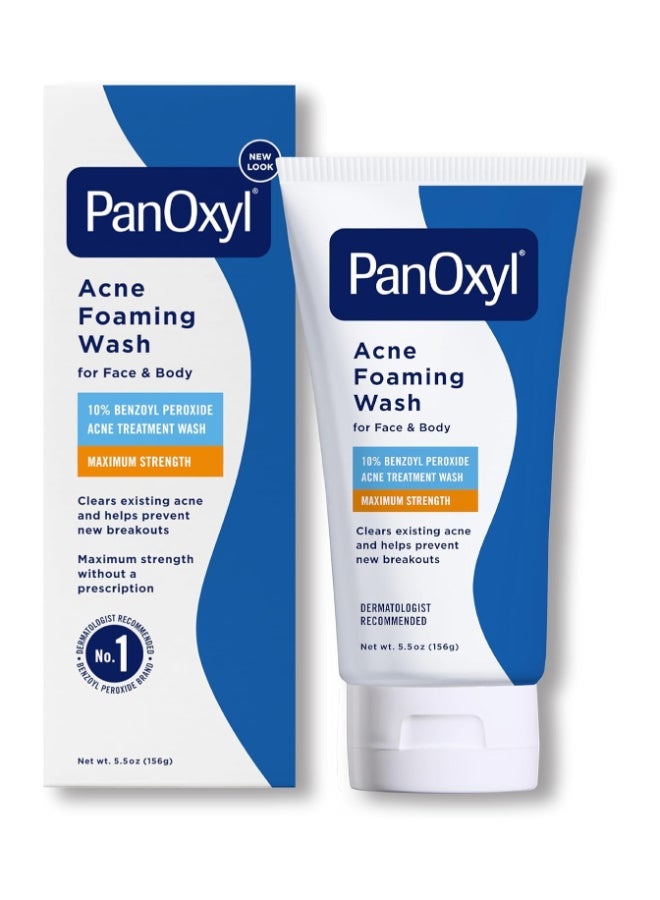 PanOxyl 2 Pieces Acne Foaming Wash, Peroxide 10% Maximum Strength 5.5 Oz Packaging May Vary 156grams Bundle - Image 2