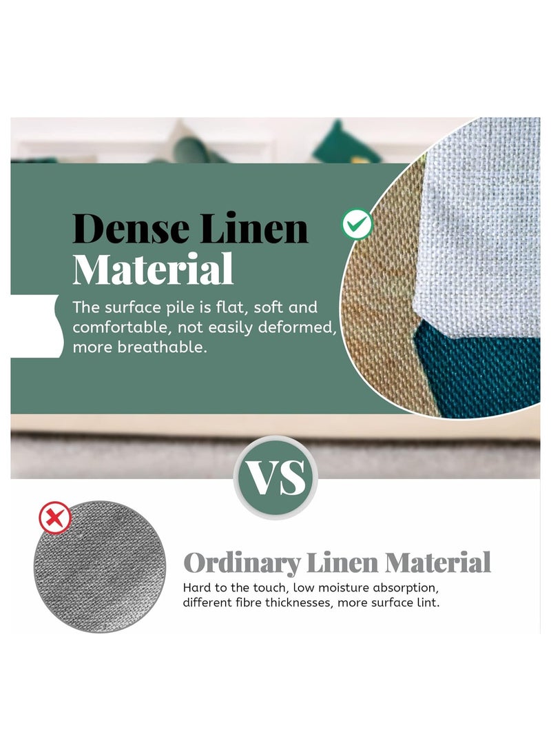 KASTWAVE Cushion Covers - 4 Pcs 18x18 In Decorative Throw Pillow Covers. Soft Polyester Square Cushion Cases Art Floral Cotton Linen Pillowcase for Office/Home Sofa Pillows (Tropical/Green Leaves) - Image 5