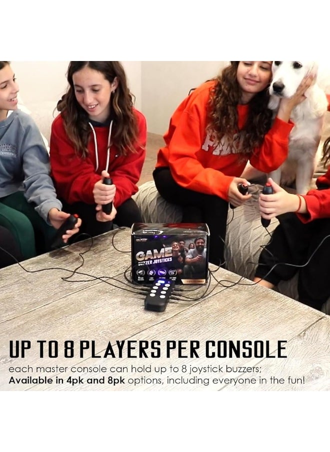 Digital Energy - Digital Energy Handheld Buzzer Game System - Console Displays First Buzz-in - Great for Jeopardy, Family Feud, Trivia and Buzzer Games - Console with 8 Joystick Buzzers - Image 1