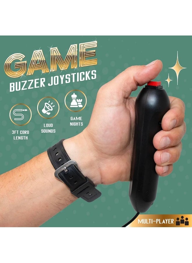 Digital Energy - Digital Energy Handheld Buzzer Game System - Console Displays First Buzz-in - Great for Jeopardy, Family Feud, Trivia and Buzzer Games - Console with 8 Joystick Buzzers - Image 1
