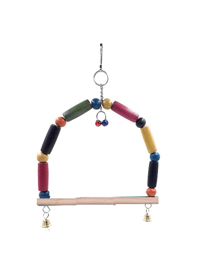 إيميلي بيتس أرجوحة معلقة على شكل طائر، ألعاب مضغ للطيور الصغيرة والببغاوات والبادجي والكوكتيل وطيور الحب (عبوة من قطعة واحدة، بيج)