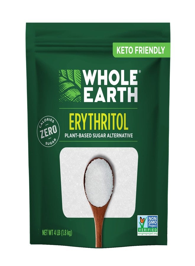 WHOLE EARTH 100% Erythritol Zero Calorie Plant-Based Sugar Alternative, 4 Pound Pouch (Packaging May Vary ) - Image 1