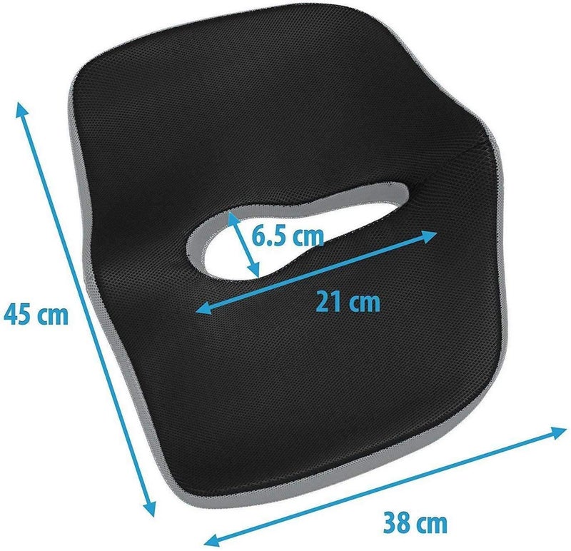 obliq Orthopaedic Coccyx Pillow Tailbone Seat Cushion with Non-Slip High Density Memory Foam to Relieve Sciatica, Back Pain Relief for Chair, Wheel Chair, Car, multi color - Image 3