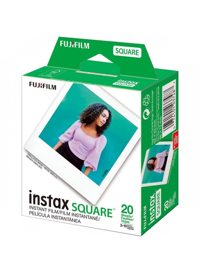 Fujifilm 2 Pack instax Square Instant Color Film, Twin Pack - 20 Exposures (40 Total), White Frame - Image 3