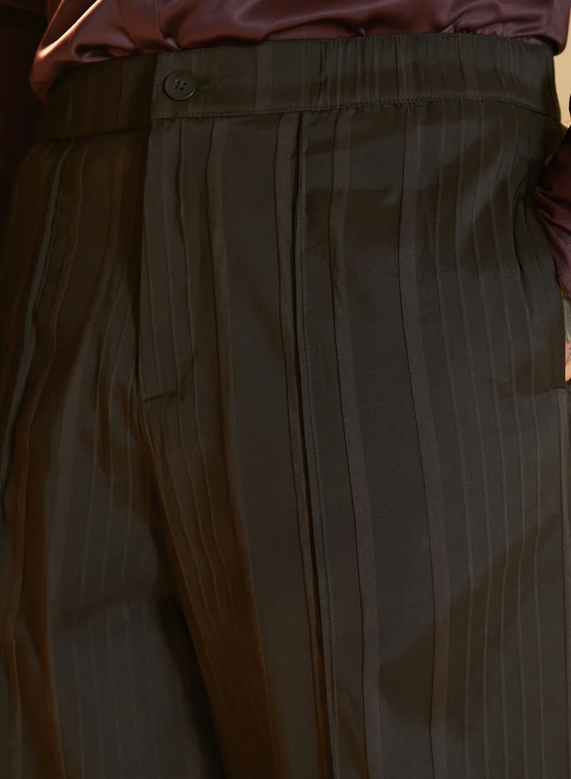 Campus Sutra  Lightweight - Unbalanced-Ridge Straight Trousers for Men | Best Price UAE