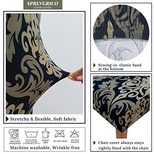 SPRINGRICO Chair Covers for Dining Room Set of 4, Stretch Dining Chair Cover, Washable Spandex Kitchen Parsons Chair Slipcovers, Removable Seat Protector for Home or Party (4 Pack, Royal Black1) - Image 5