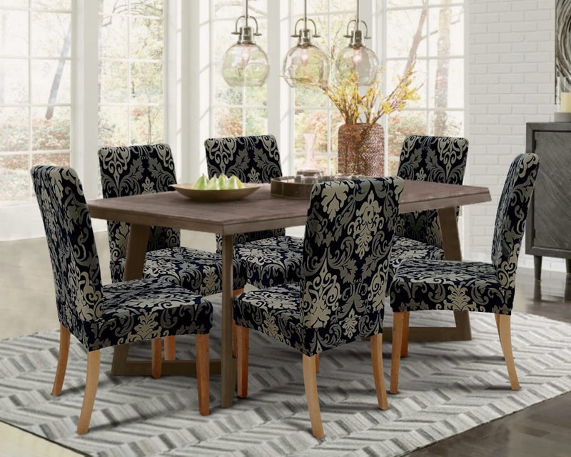 SPRINGRICO Chair Covers for Dining Room Set of 4, Stretch Dining Chair Cover, Washable Spandex Kitchen Parsons Chair Slipcovers, Removable Seat Protector for Home or Party (4 Pack, Royal Black1) - Image 2