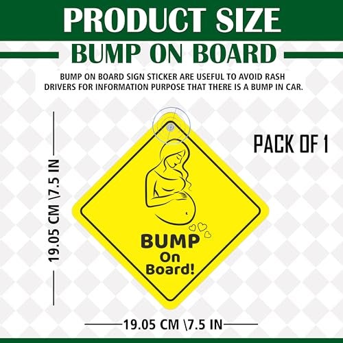 True Flair Bump On Board Car Sign, Baby Vehicle Window Decal with Suction Cup, Pregnant Women Safety Notice - Image 3