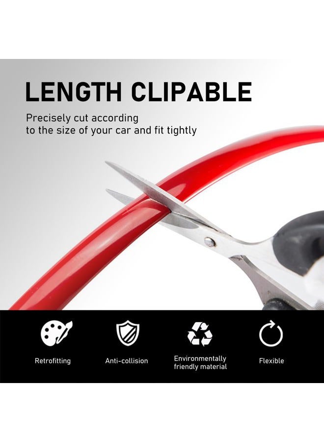 NGHEY Pack-1 Car Chrome Trim Molding, 0.78" x 16.4Ft Body Window Seal Rubbing Strip, Bumper Anti-Collision Strip, Universal for Auto DIY Shiny Self-Adhesive Strip (Bright Red) - Image 3