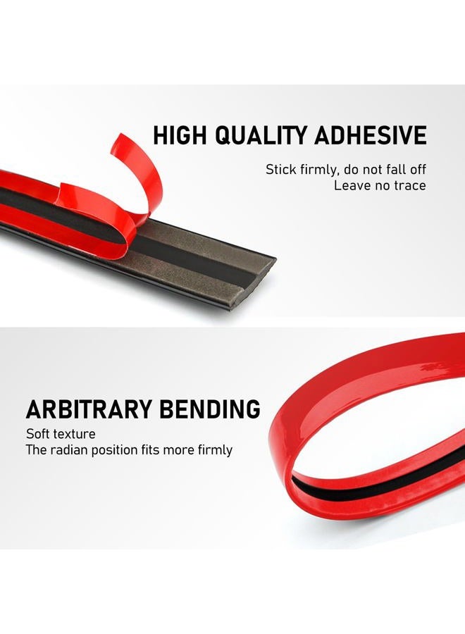 NGHEY Pack-1 Car Chrome Trim Molding, 0.78" x 16.4Ft Body Window Seal Rubbing Strip, Bumper Anti-Collision Strip, Universal for Auto DIY Shiny Self-Adhesive Strip (Bright Red) - Image 5