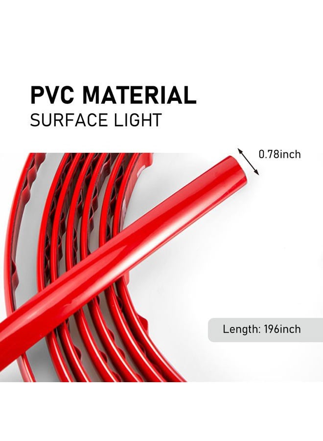 NGHEY Pack-1 Car Chrome Trim Molding, 0.78" x 16.4Ft Body Window Seal Rubbing Strip, Bumper Anti-Collision Strip, Universal for Auto DIY Shiny Self-Adhesive Strip (Bright Red) - Image 2