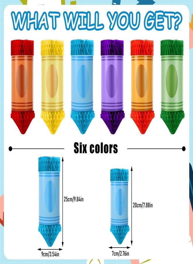 BOARDFEB 12 Pcs Crayon Pencil Hanging Honeycomb, Welcome Back to School Classroom Decorations for Teacher Appreciation Week First Day of School Party Supplies Ceiling Decor - Image 3