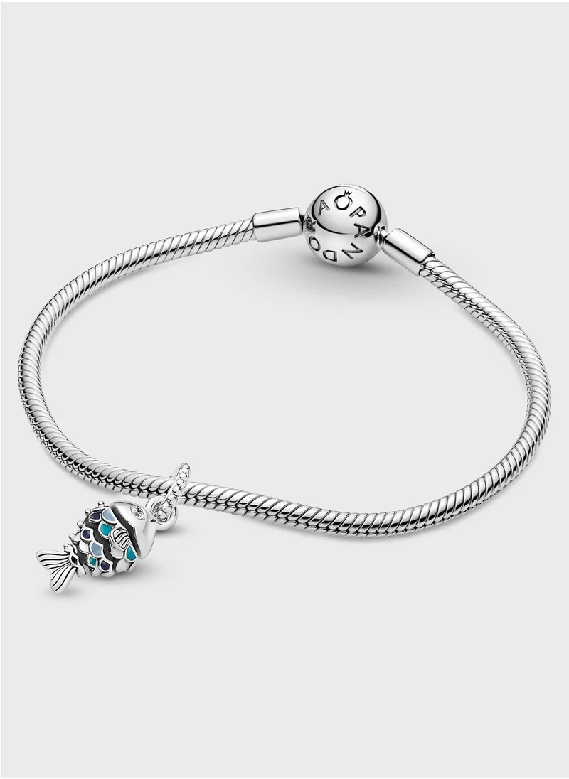 PANDORA Blue Scaled Fish Dangle Charm