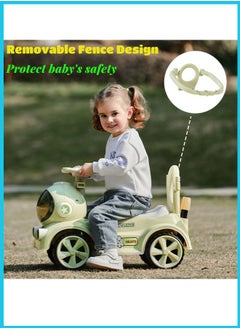 Berma Baby سيارة ركوب للأطفال، سيارة أطفال مزودة بموسيقى وقضيب أمان ومقبض دفع للأطفال الصغار، لعبة سيارة للأطفال مع عجلات فلاش بولي يوريثان وموسيقى (ترقية ضوء الموسيقى الوردي)  - Image 4
