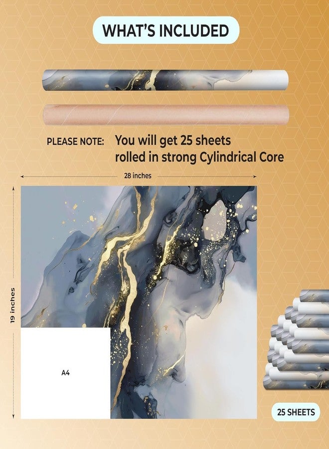 Unwrap Delights Pack of 25pcs Gift Wrapping Paper Sheets - Premium Wrapping Paper for Birthdays (Each Design 5pcs) Gift Wrapping Paper Sheets - Image 3