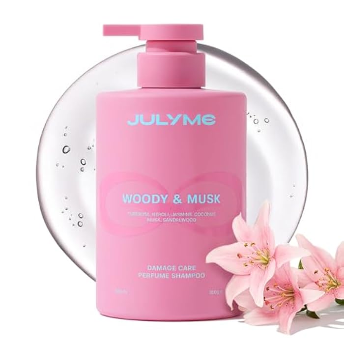 JULYME Perfume Shampoo for Damaged Hair-Sulfate Free, Collagen, Biotin, Volume Care, 500ml (Woody & Musk) - Image 1