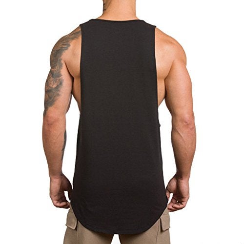 Magiftbox Men's Muscle Gym Workout Stringer Tank Tops Bodybuilding Fitness T-Shirts T01_Black_US-L - Image 3