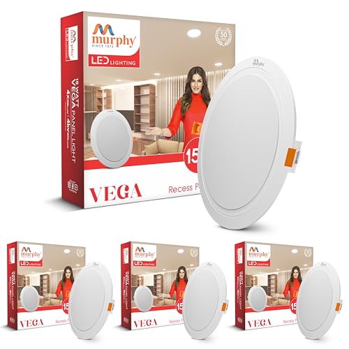 Murphy 15-Watt Vega Round LED Panel Ceiling Light (Cool White, Pack of 4) - Image 1