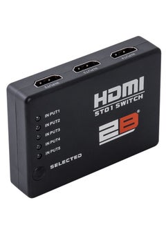 2بي توبى سويتش HDMI من 5 منافذ الي منفذ مع ريموت - أسود  - Image 3