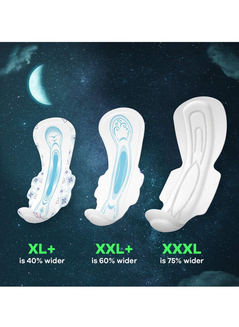Whisper Whisper Bindazz Nights sanitary PADS, 30 XL+ PADS, UPTO 0% LEAKS ALL NIGHT LONG, FOR HEAVY FLOW, 40% LONGER & WIDER BACK, COMFORTABLE CUSHIONY SOFT WINGS, DISPOSABLE WRAPPER  - Image 4