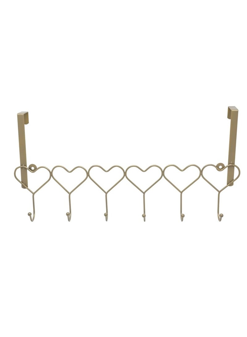 Auxx Over The Door Hanger | Over The Door Hook | Coat Rack and Movable Clothes Rack with 6 Hooks for Hanging | Heavy Duty Aluminum Door Organizer for Towels, Clothes, Hats, Bags, Behind Bathroom Door - Image 1