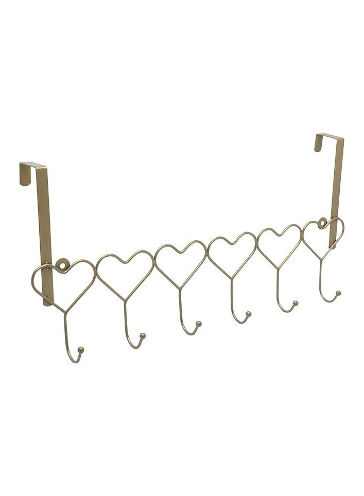 Auxx Over The Door Hanger | Over The Door Hook | Coat Rack and Movable Clothes Rack with 6 Hooks for Hanging | Heavy Duty Aluminum Door Organizer for Towels, Clothes, Hats, Bags, Behind Bathroom Door - Image 2