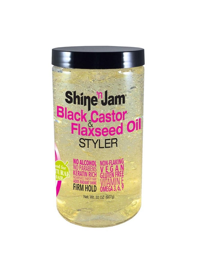 Shine 'n Jam - N Jam Black Castor & Flaxseed Oil Styler 32 Oz - Image 1