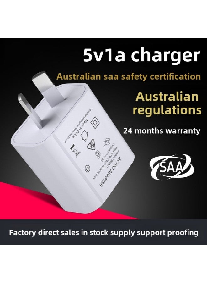 5V1A Charger SAA Certified Power Adapter 5v Lighting Special Power Supply 5V1000MA Charging Head-Color:Black  - Image 2