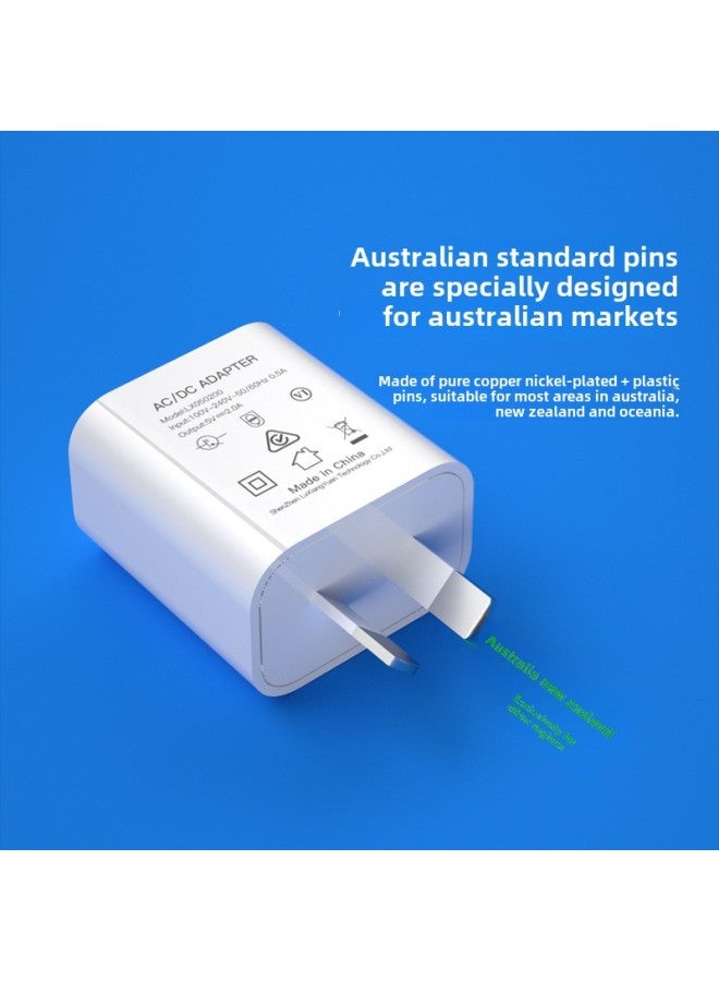 5V1A Charger SAA Certified Power Adapter 5v Lighting Special Power Supply 5V1000MA Charging Head-Color:Black  - Image 3