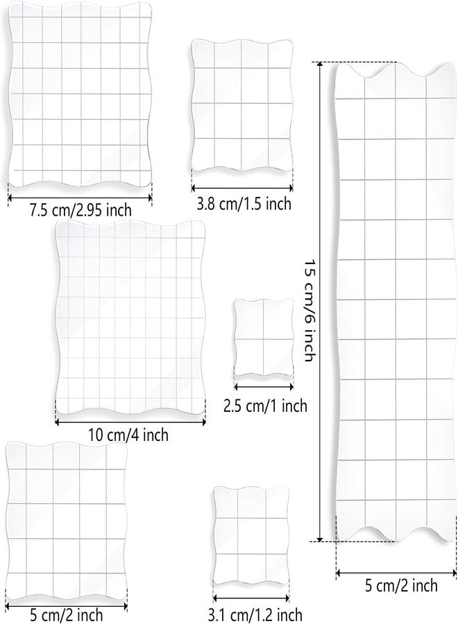 EXPORTIQ 7 Pieces Acrylic Stamp Blocks Set Clear Stamping Blocks Tools for Kids with Grid and Grip Scrapbooking Craft Making, Decorative DIY Essential Stamping Tool (Lace Edge) - Image 3