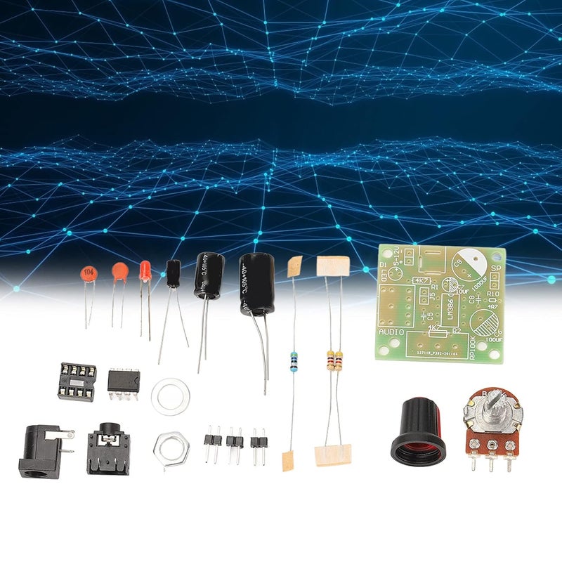 klarako LM386 Audio Amplifier Kit, Super Mini Smart Electronic DIY Module Board with Power Indicator Light Simple Wiring 37x41mm for Home Audio Theater - Image 5