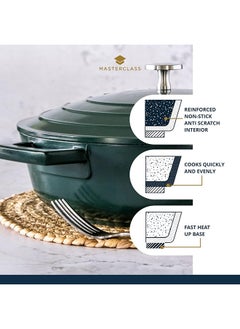 MasterClass Shallow Casserole Dish with Lid, Lightweight Cast Aluminium, Induction Hob and Oven Safe, Hunter Green, 4 Litre/28 cm - pzsku/ZA6D394701602910EF2FEZ/45/_/1696486233/8d6bc56a-0e93-403b-9fd4-a27f5f8f259f