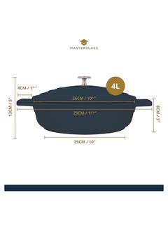 MasterClass Shallow Casserole Dish with Lid, Lightweight Cast Aluminium, Induction Hob and Oven Safe, Hunter Green, 4 Litre/28 cm - pzsku/ZA6D394701602910EF2FEZ/45/_/1696486235/3e6f3610-09b8-4f00-a100-63d8df4f53b8