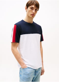 TOMMY HILFIGER Global Stripe Colourblock T-Shirt  - Image 1