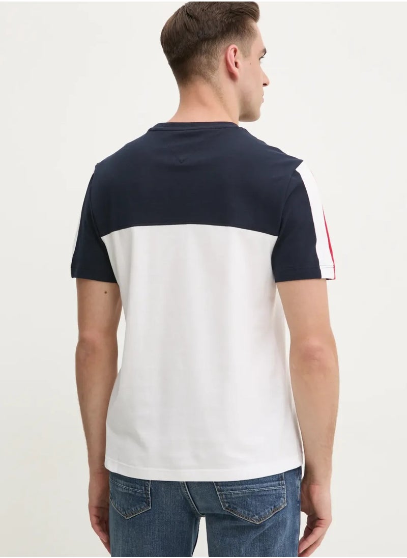 TOMMY HILFIGER - Global Stripe Colourblock T-Shirt - Image 1