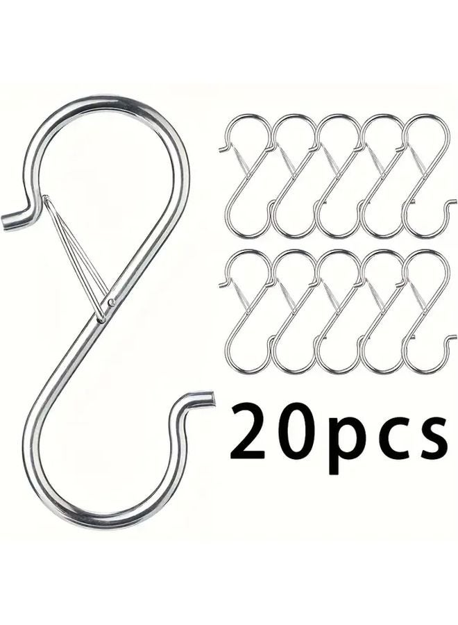 20 حزمة من خطاطيف S الثقيلة ذات مزلاج أمان للمطبخ والحمام - Image 2