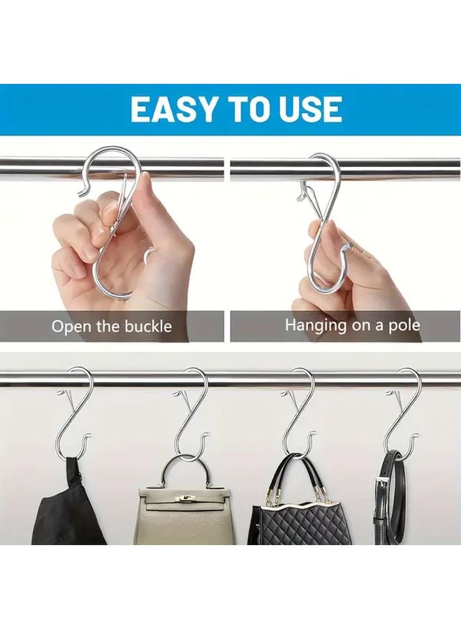 20 حزمة من خطاطيف S الثقيلة ذات مزلاج أمان للمطبخ والحمام - Image 3