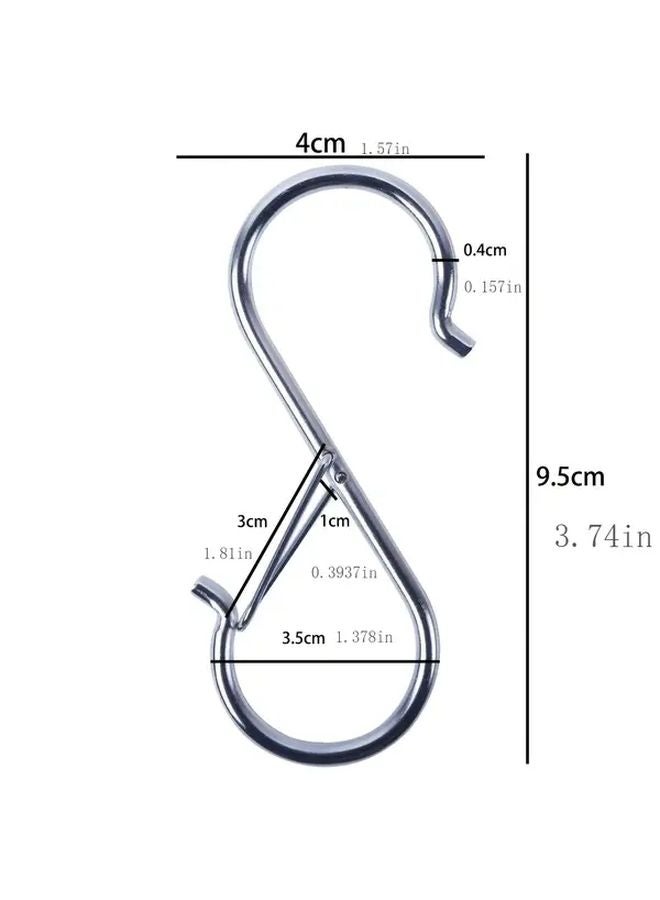 20 حزمة من خطاطيف S الثقيلة ذات مزلاج أمان للمطبخ والحمام - Image 4