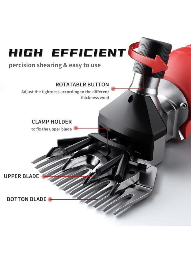 Dragro Cordless Electric Professional Sheep Shears, Sheep Clippers with 2 PCS Rechargeable Lithium Battery, 6 Speeds Heavy Duty Animal Grooming Clippers for Sheep Alpacas Goats Horse - Image 3