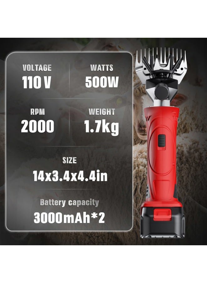 Dragro Cordless Electric Professional Sheep Shears, Sheep Clippers with 2 PCS Rechargeable Lithium Battery, 6 Speeds Heavy Duty Animal Grooming Clippers for Sheep Alpacas Goats Horse - Image 5