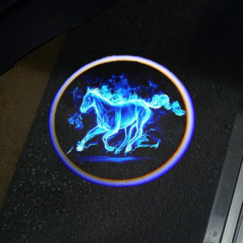 Zteyuzo 2Packs Car Door Lights Car Door Shadow Lights Projector Welcome Courtesy Lights fit for Bronco Mustang Accessories Blue - Image 2