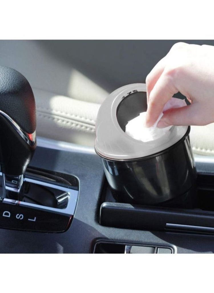 Generic - Car Mini Garbage Dust Bin Holder Trash Can With Car Tissue Holder,PU Leather Tissue Box, Backseat Tissue Purse Case Holder for Car (Black) - Image 1