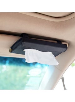 Car Mini Garbage Dust Bin Holder Trash Can With Car Tissue Holder,PU Leather Tissue Box, Backseat Tissue Purse Case Holder for Car (Black)