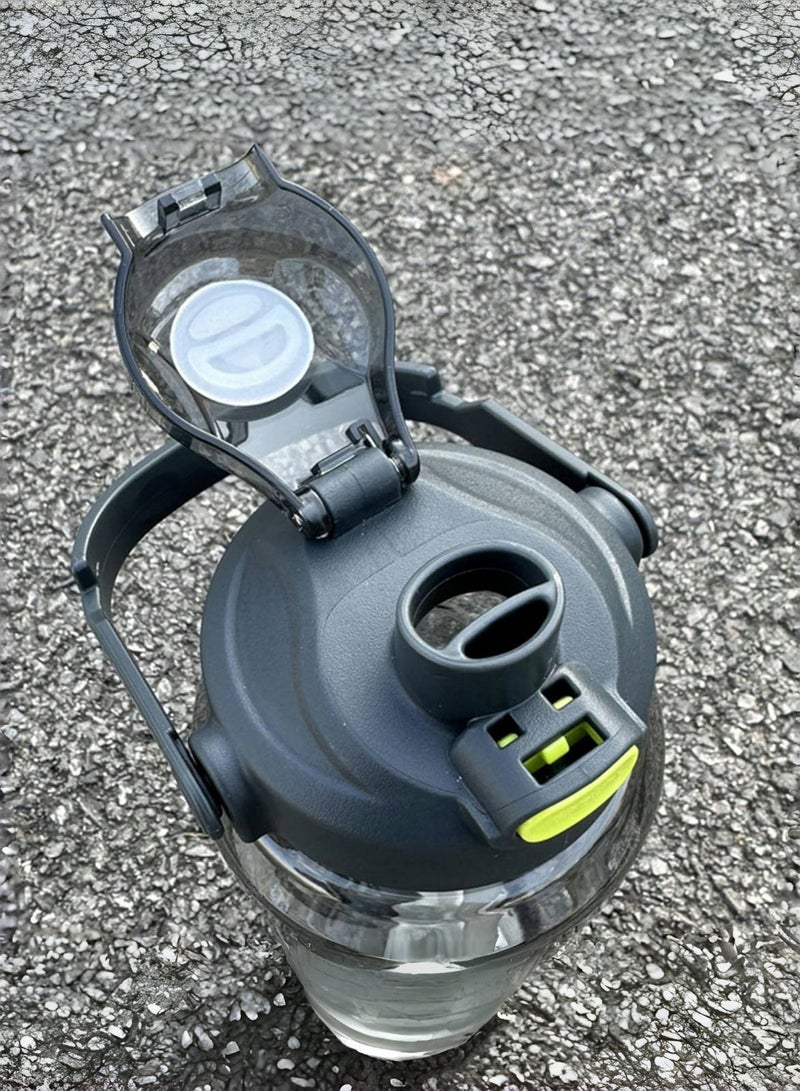 تشو داي زجاجة ماء سعة لترين - خالية من مادة BPA - مثالية للرياضة واللياقة البدنية والتخييم، إبريق ماء كبير، زجاجة رياضية قابلة لإعادة الاستخدام مع قياسات واضحة (أباريق ماء سوداء). - Image 5