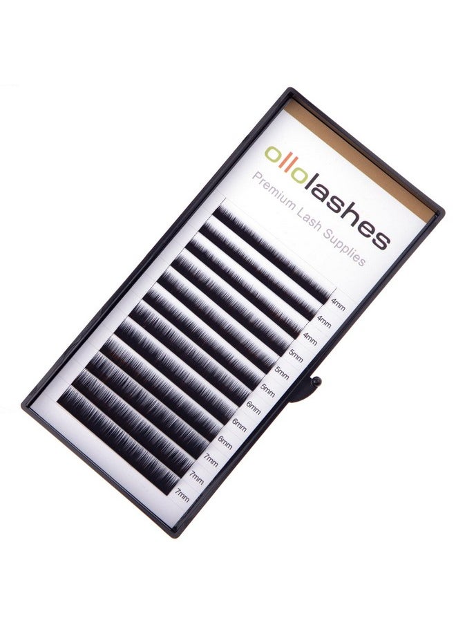 OLLOLASHES - Bottom Lash Extension J Curl 0.07Mm Mix47Mm 4Mm 5Mm 6Mm 7Mm Black Color Bottom Lash Extensions (Mix47Mm 0.07 J Curl) - Image 1