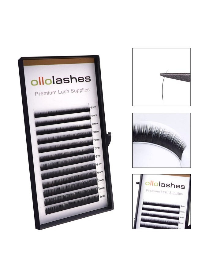 OLLOLASHES - Bottom Lash Extension J Curl 0.07Mm Mix47Mm 4Mm 5Mm 6Mm 7Mm Black Color Bottom Lash Extensions (Mix47Mm 0.07 J Curl) - Image 1